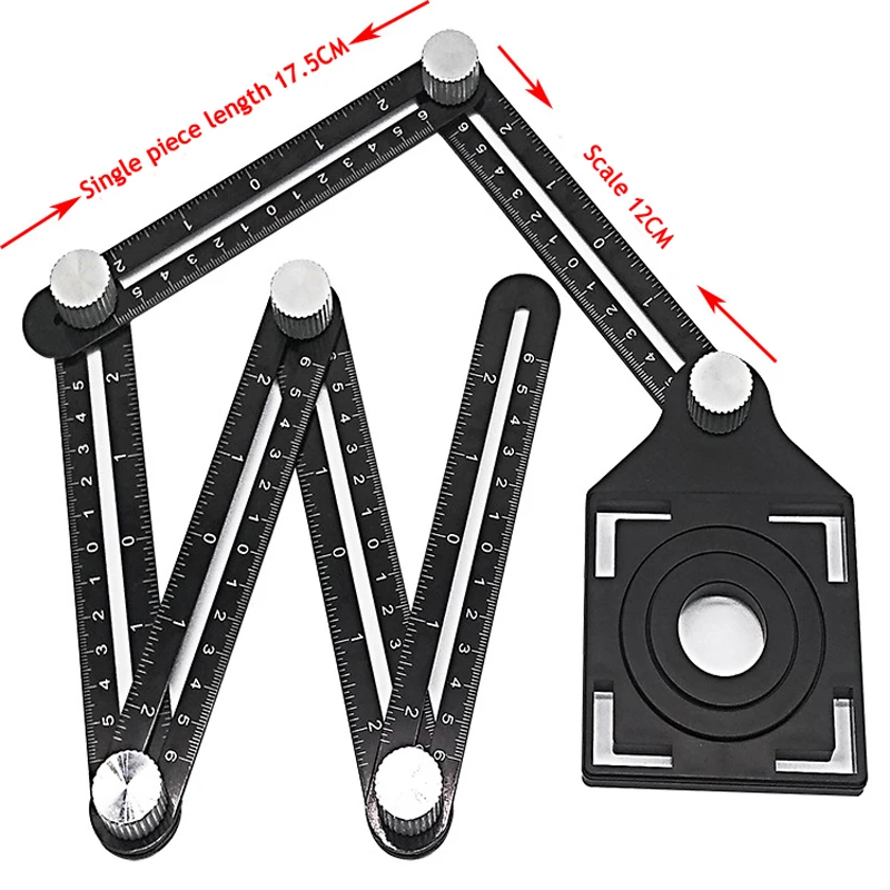 2019 Construction Multi Angle Measuring Ruler Aluminum Folding Positioning Ruler Professional DIY Wood Tile Flooring Tool