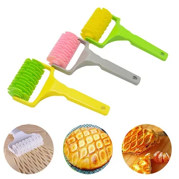 

Pull Net Pizza Knife Wheel Pasta Lattice Roller Cutter Dough Biscuit Pie Kitchen Plastic Baking Tool Cutter Accessories