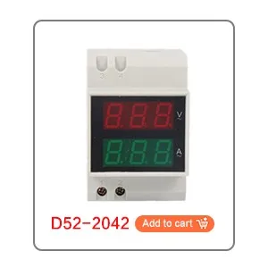 TKQIrene D52-2047 Rail DIN numérique Multifuction Wattmètre AC200-450V AC200-450V AC Voltmètre AC 0-100A Voltmètre Ampèremètre Tension Courant Compteur dénergie 
