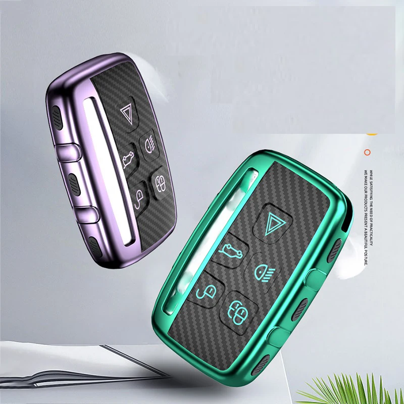 TPU+Carbon fiber grain Key Cover Case For Land Rover A9 Range Sport Evoque Freelander 2 Jaguar XE XJ XJL XF C-X16 V12 | Автомобили и