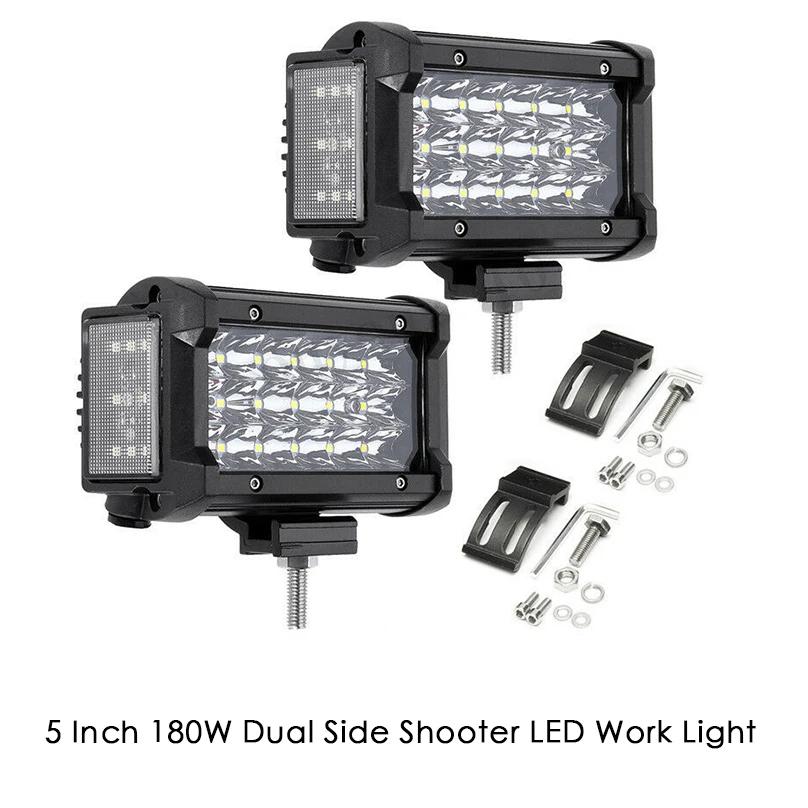 

5 Inch 180W 3400LM Dual Side Shooter LED Work Light Combo Offroad Driving Lamp