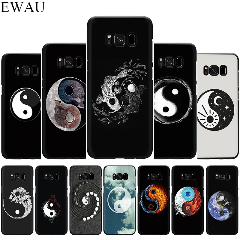 

EWAU yin yang chinese Silicone phone case for Samsung Galaxy S6 S7 Edge S8 S9 S10 Plus S10e Note 8 9 10 M10 20 30 40