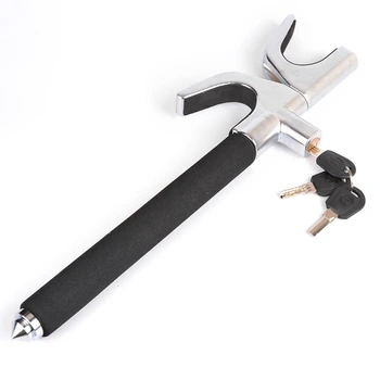 

Steering Wheel Lock Universal Anti-Theft Clamp Heavy Duty Vehicle Safety Rotary Adjustable Lock Self-defense with 3 Keys (Black)