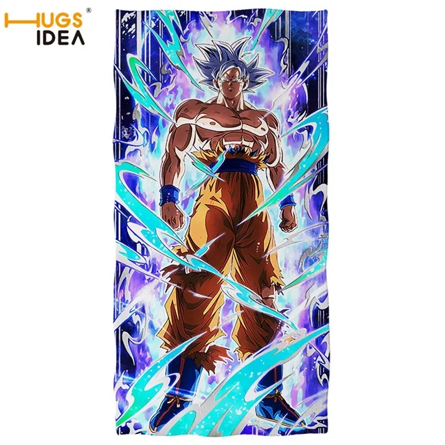 HUGSIDEA Cool Goku Dragon Ball Z одеяло мягкая ванна/пляжное полотенце Аниме Драконий жемчуг зет Harajuku ткань с принтом ручной полотенце утолщенное дорожное полотенце - Цвет: HMF705