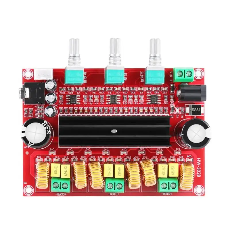 

TPA3116D2 2.1 Digital Audio Power Amplifier Board DC 24V 80Wx2+100W 3 Channel Subwoofer Amplificador Module for 4-8 Ohm Speaker