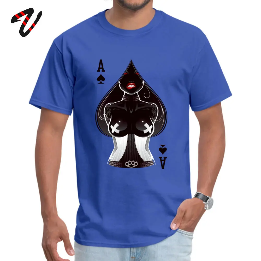 Ace Pure Cotton Summer _white Tops Shirt Coupons Short Sleeve Men's Tshirts Funny Summer Sweatshirts O Neck Top Quality Ace_2075 blue