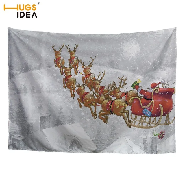 HUGSIDEA Рождественский лось дома стены ткань милый олень печати стены гобелен Рождественский подарок коврики матрас для путешествий пляжные полотенца ткань - Color: HM826