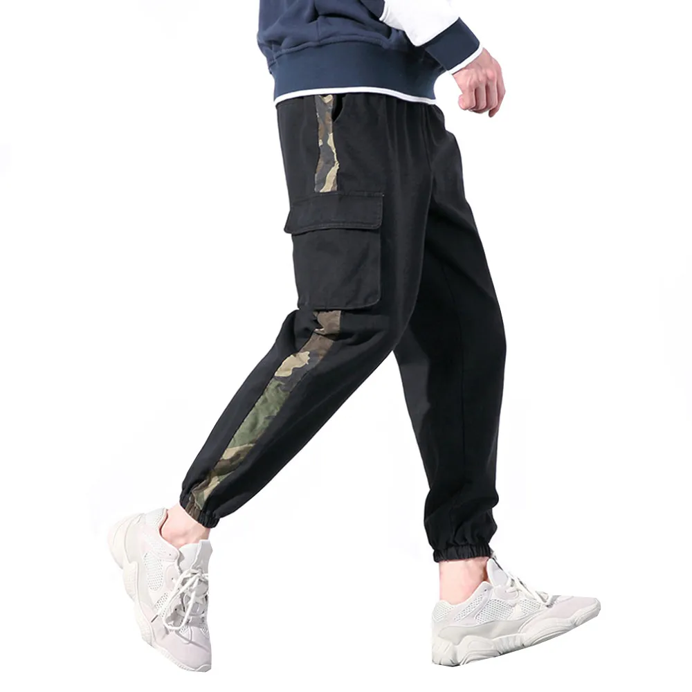 

2019 Cargo Camouflage stitching Pants Men's Casual Pants with Large Size and Small Feet Plus Size 5XL Trousers for Cool Boys