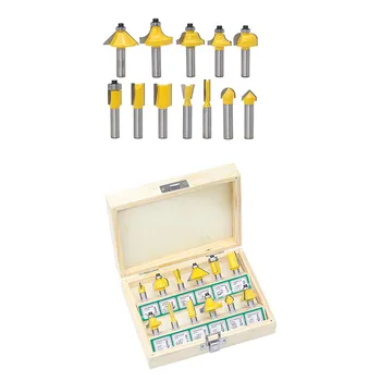 

12Pcs Milling Cutter Router Bit Set 8Mm Wood Cutter Carbide Shank Mill Woodworking Trimming Engraving Carving Cutting Tools-With