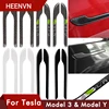 Heenvn 4PCS Door Handle Wrap Cover For Tesla Model 3 Carbon Fiber Protector Sticker ModelY Accessories Model3 Model Y Three 2022 ► Photo 2/6