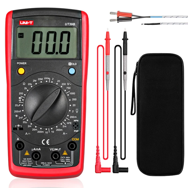 Ручной цифровой мультиметр UT39B UT39E 20A 1000V UNI T DC AC Volt тестер электрических