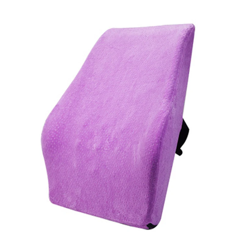 PURPLE Подушка из пены с эффектом памяти, поддержка спины кресла, для офиса, автомобиля, массаж талии, облегчение боли, коррекция осанки, подушка, Защита позвоночника - Цвет: PURPLE