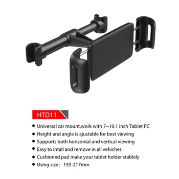 

1 Pc Universal 360 Degree Car Tablet Holder Car Headrest Tablet Mount Backseat Stand for 5.5-12.9" Cellphone Tablet PC