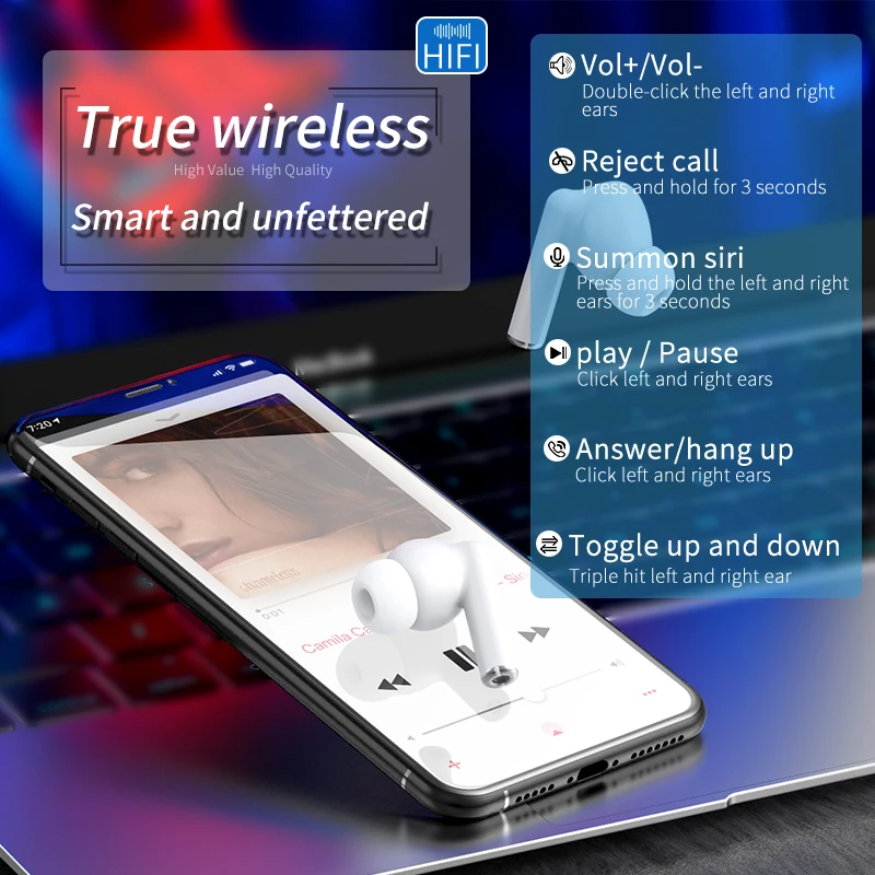 Newest Bluetooth 5 0 Earphones rename Pop up Siri EarBuds IPX5 Waterproof Earphone for Apple Xiaomi Huawei Samsung IOS Android