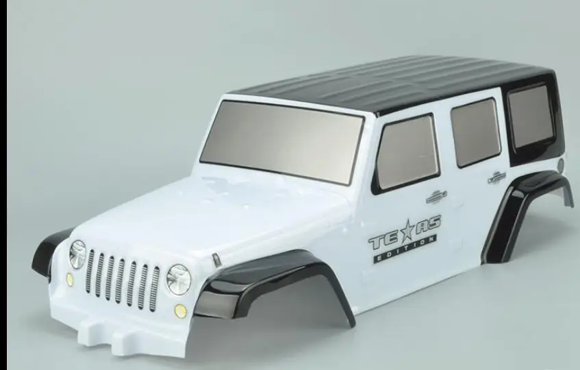 white with decal Jeep Wrangler Unlimited Rubicon Clear Body 12.8"(324mm) Wheelbase For aRAXXAS TRX-4 Proline FJ40 AXIAL SCX10 AX90047 AX90046 - Цвет: white with decal