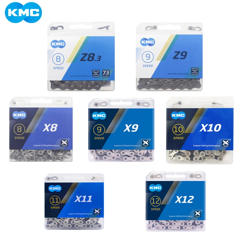 Цепи KMC X8 Z8.3 X9 Z9 X10 X11 X12 для горного велосипеда/шоссейного велосипеда Shimano/SRAM 8 9 10 11 12