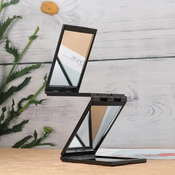

1pc Makeup Mirror 4 Sides Foldable Portable Handheld 360 No Dead Angle Hairdressing Mirror for Home