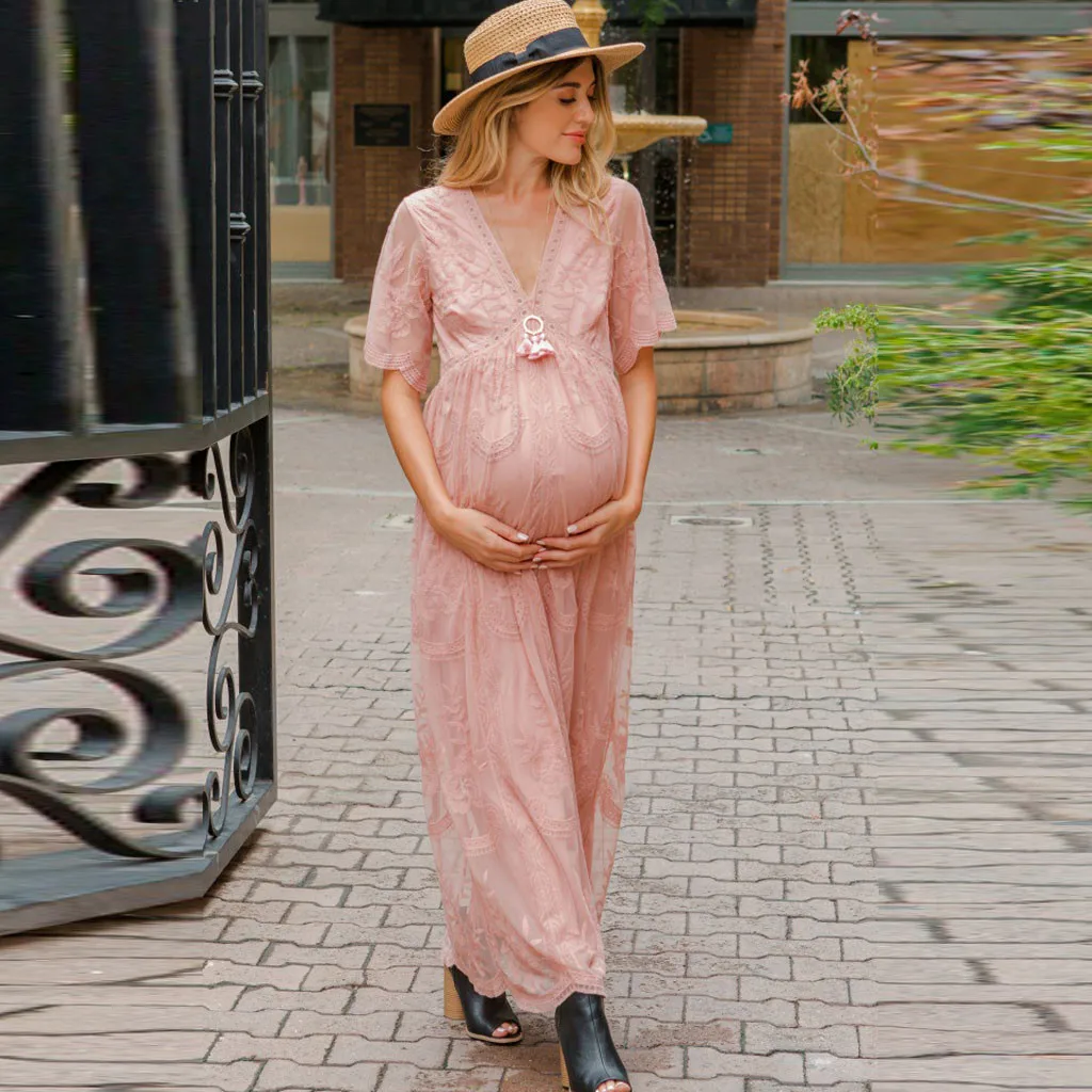 SAGACE сексуальное кружевное женское платье для беременных с коротким рукавом реквизит для фотосессии длинные платья для беременных свадебные платья реквизит для фотосессии