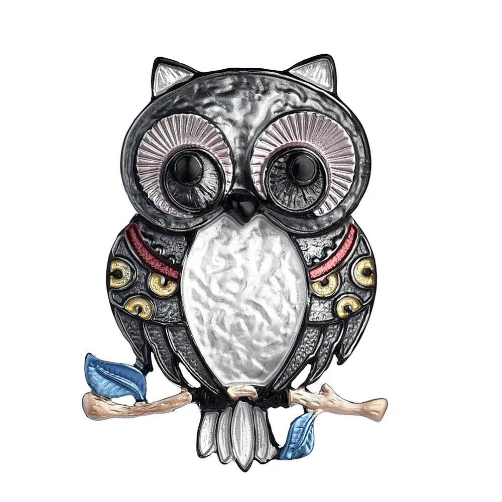 D&Rui Decorative Garment Jewelry Animal Owl Brooch 4 Colors Available Enamel Pins for Women Coat Accessories Kids Gift Brooches - Окраска металла: color3