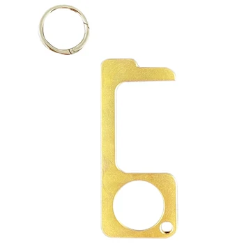

2Pcs Hand Door Opener Brass Portable Press Elevator Tool Door Handle Key for Home Safety Protect Tool