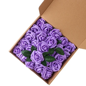 

25pcs PE Foam Rose Flower Purple