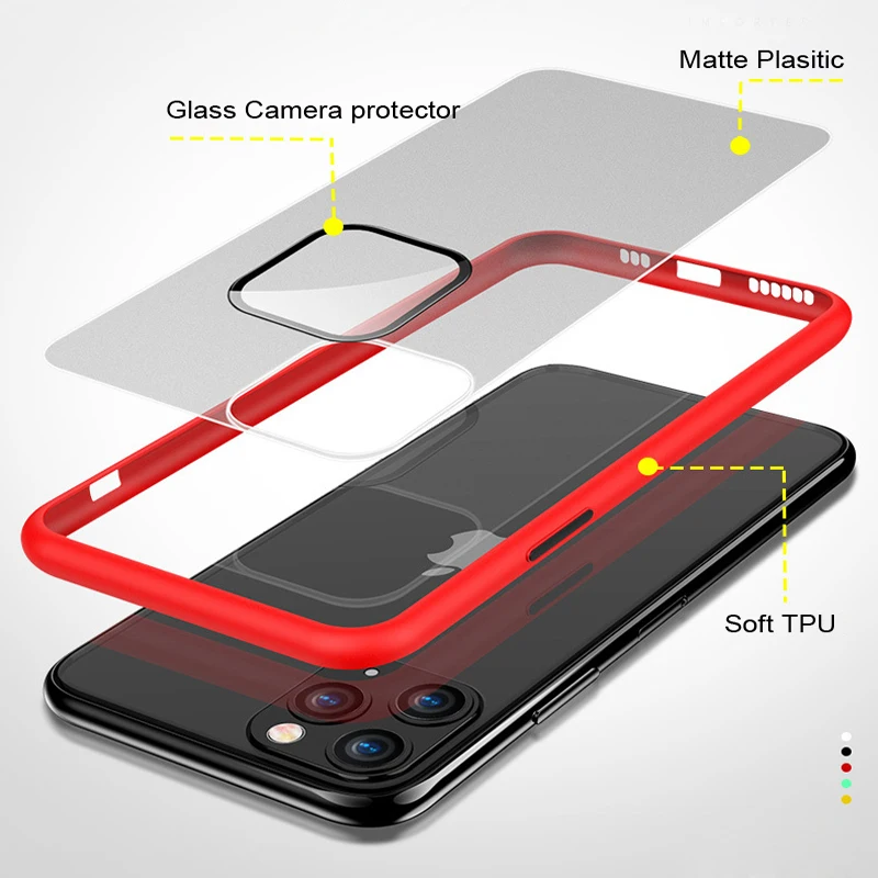 Роскошный прозрачный чехол для iPhone 11 Pro Max iPhone11 закаленное стекло объектив камеры
