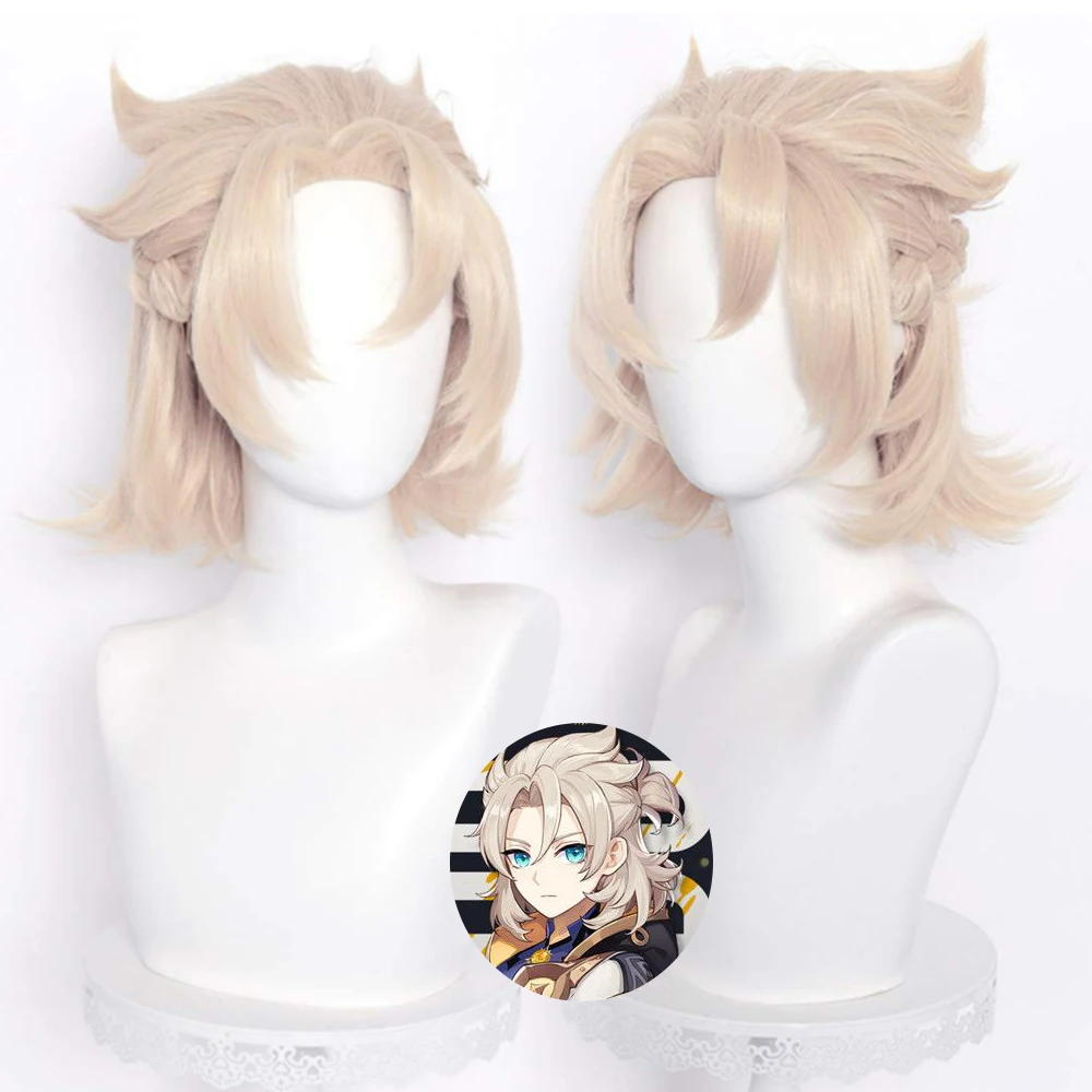 anime cosplay female Genshin Impact Albedo Wig Cosplay Heat Resistant Synthetic Hair Halloween Christmas Role Play Short Hair for Unisex Adult Men plus size halloween costumes