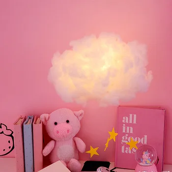 LED Nachtlampje Leuke Katoenen Cloud Vorm Lamp DIY Handgemaakte Materiaal Pakket Muur Opknoping Verlichting Thuis Slaapkamer Decor Dropship