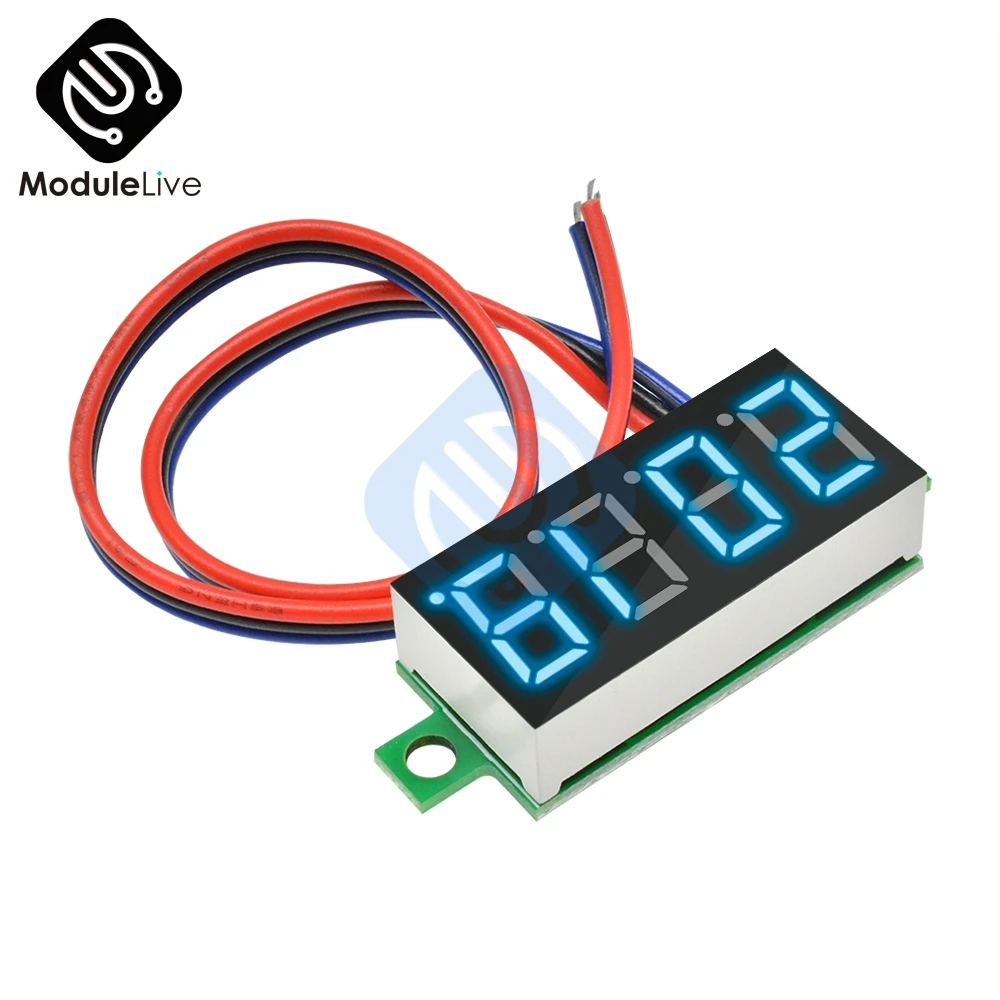 DC 0-100V 0,3" 0,36 дюймов цифровая панель вольтметра 4 цифры по ценам от производителя автомобильный вольтметр 12V 48V 60V Батарея Ёмкость тестер детектор инструмент