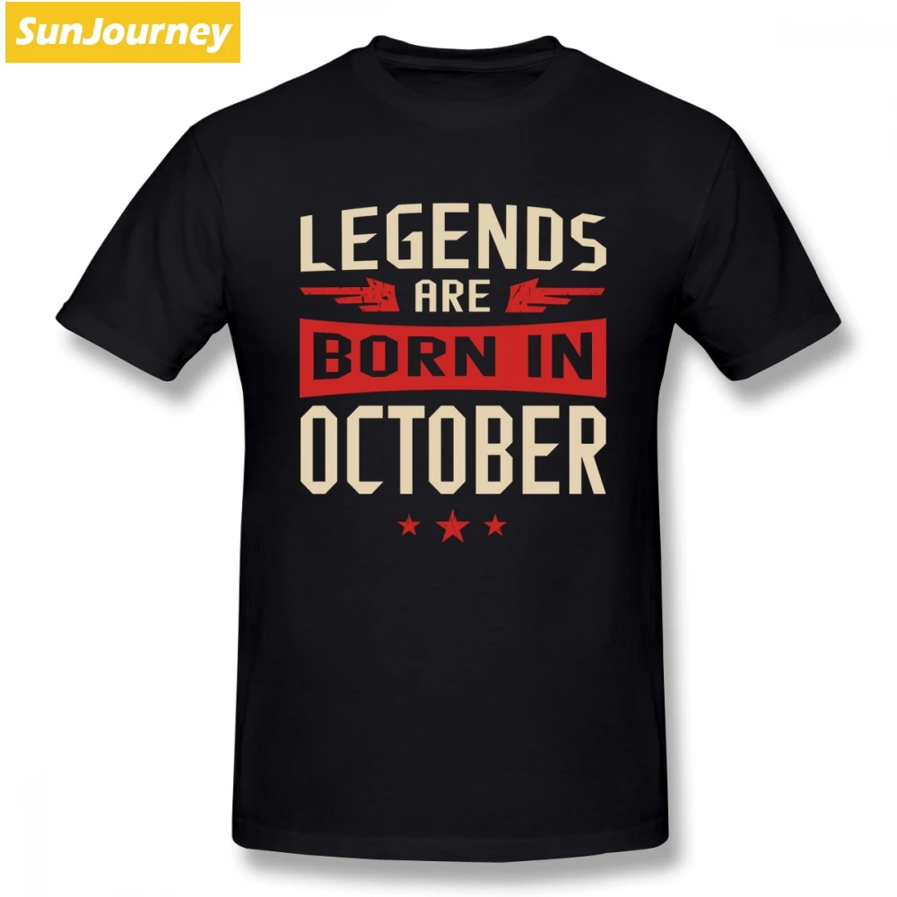 

Legends Are Born In October Men T Shirt Popular Couples Oversize Cotton Short Sleeve Men Clothes 2020