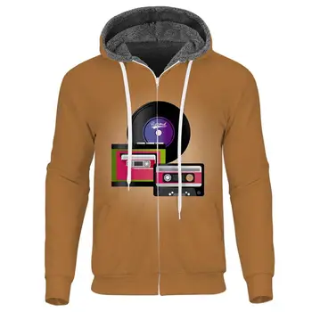 

Blown Records Men Fleece Coats 3D Classic Music Zipper Hoodies Casual Custom Mens Thick Jackets Hoodies