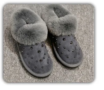 [DEAT] Round Toe Fur Spliced Personality Casual Velvet Shoes Women Short Snow Boots New Spring Autumn Fashion Tide 10E216