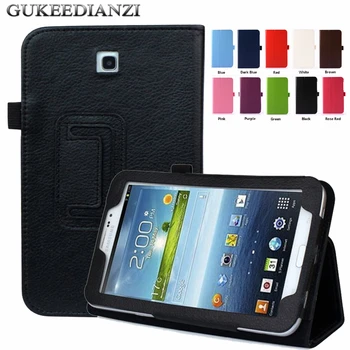 

Case for Samsung Galaxy Tab 3 T210 T211, Flip Protective Matte Litchi Solid Leather Tablet Cover for Galaxy P3200 7.0''
