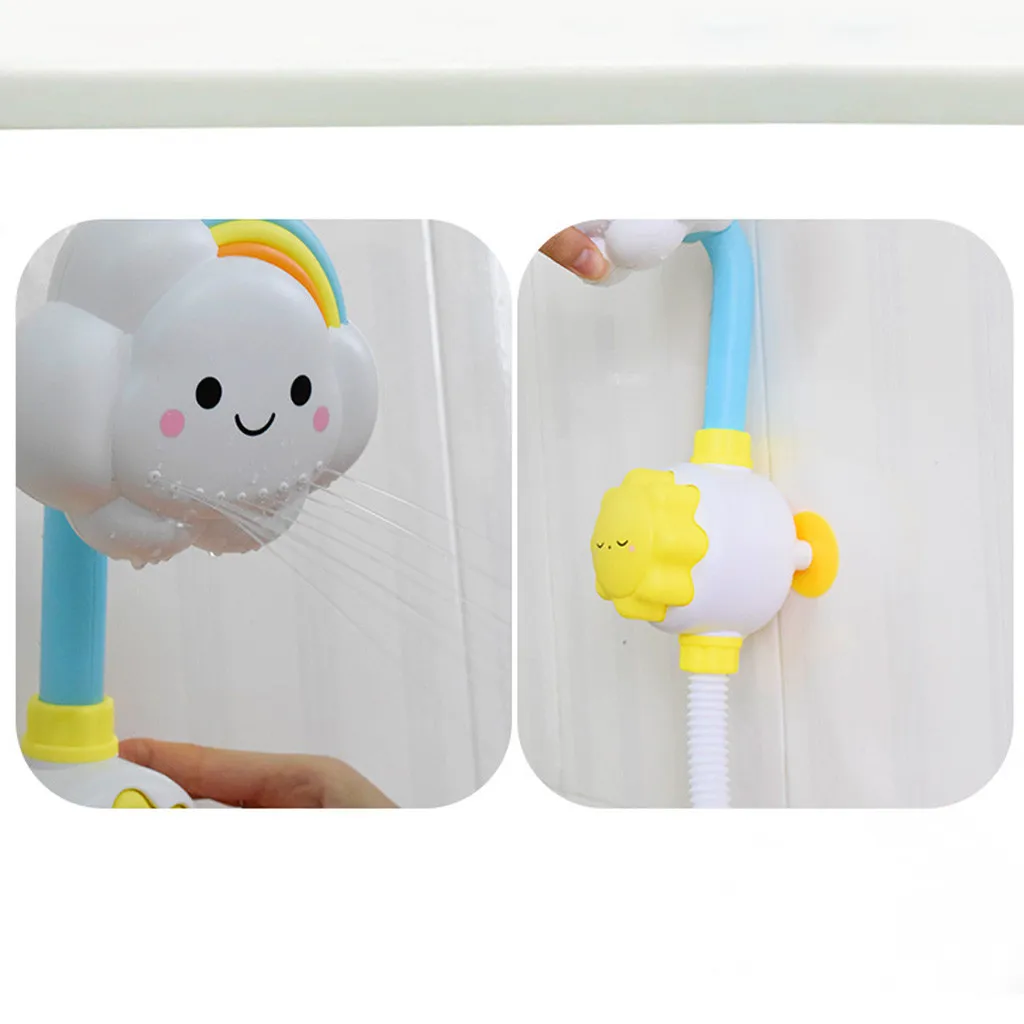 Baby Bath Toys Cloud Bathtub Showers Bathing Spouts Suckers Folding Spray Faucet Children Bath Toys Cute Spray Shower Gift