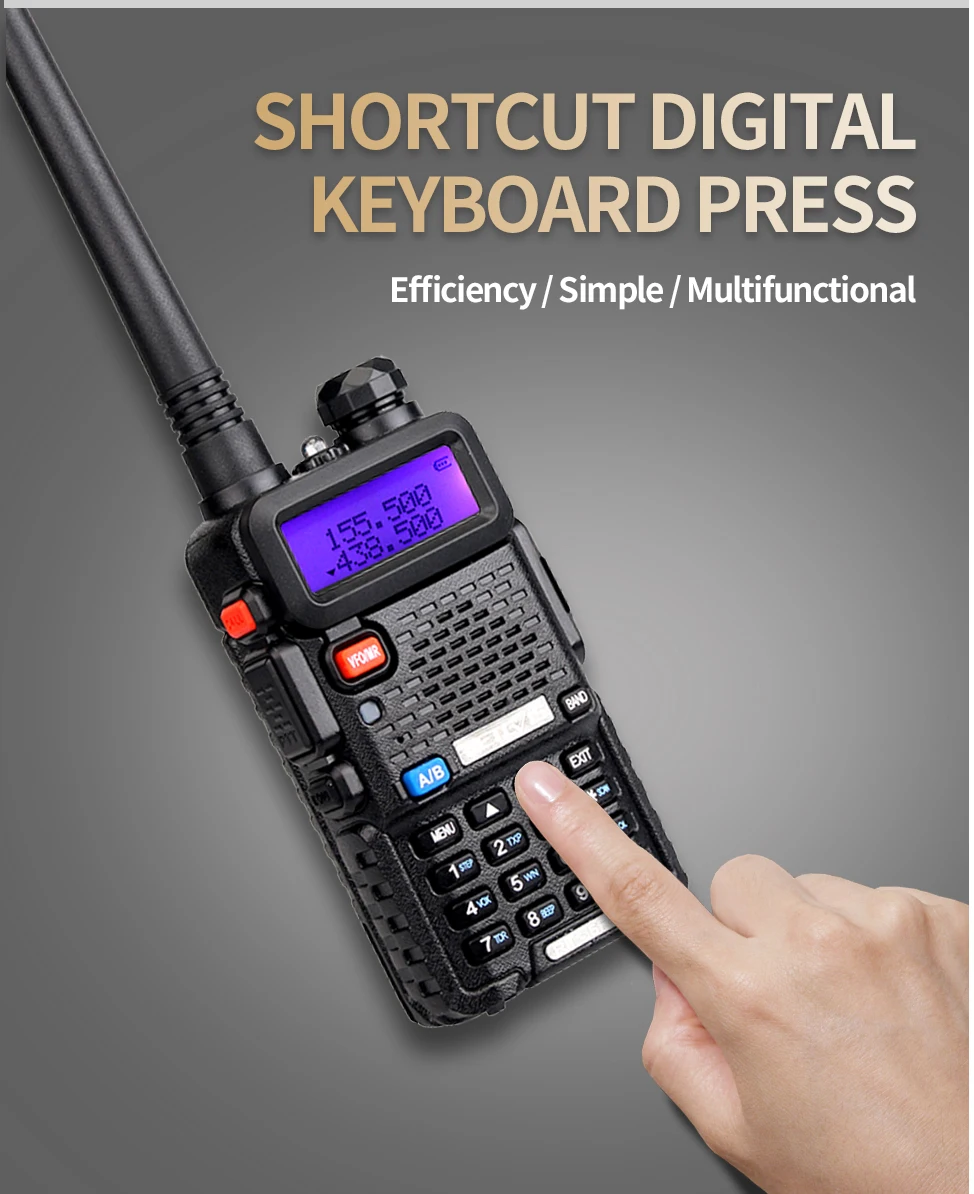 2 шт. Retevis RT5R Walkie Talkie 5 Вт 128CH VOX Scan UHF VHF радиостанция Двухдиапазонная Портативная радиостанция для охоты
