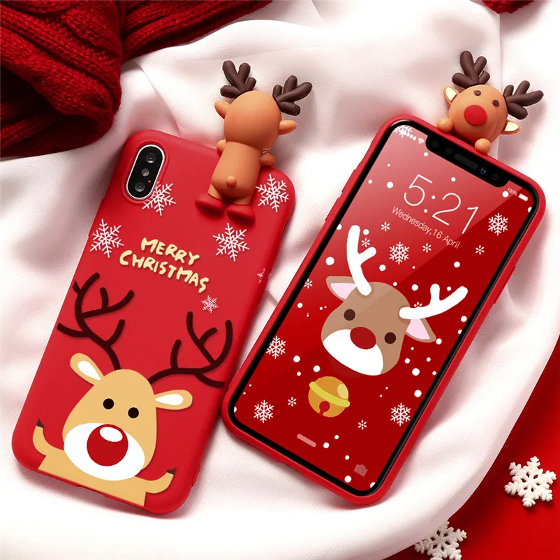 Мультяшный Рождественский олень задний чехол для OPPO F5 Животные Мягкий чехол для Oneplus 5T 6T 7 милый подарок куклы для One Plus 7 чехол для телефона