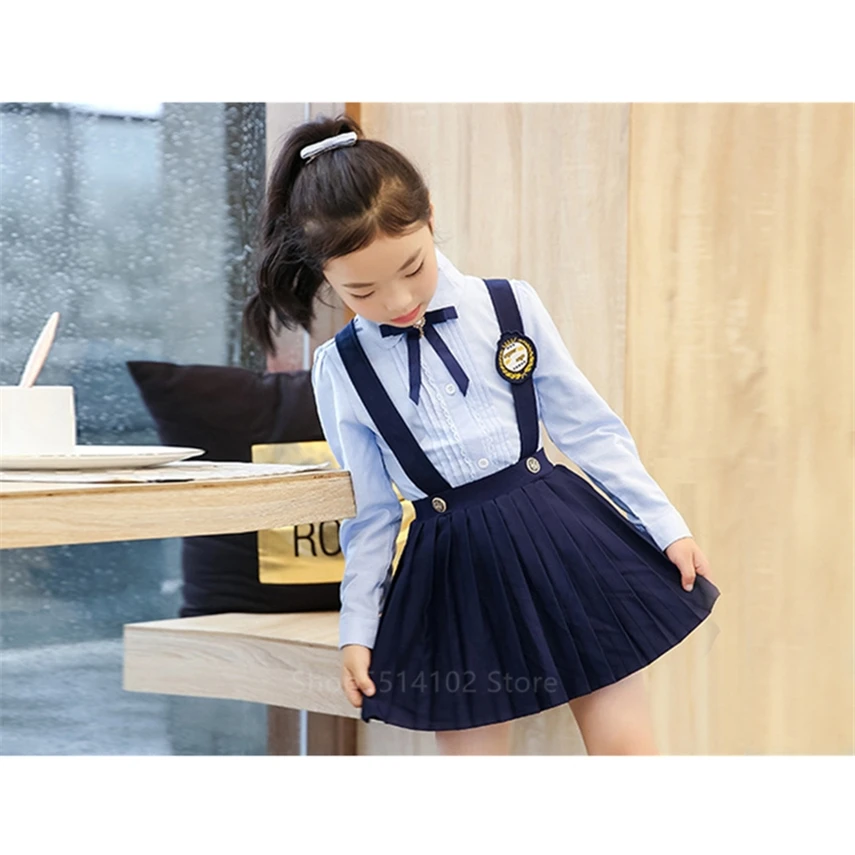 Школьная форма для детей корейские юбки на лямках в японском стиле девочек