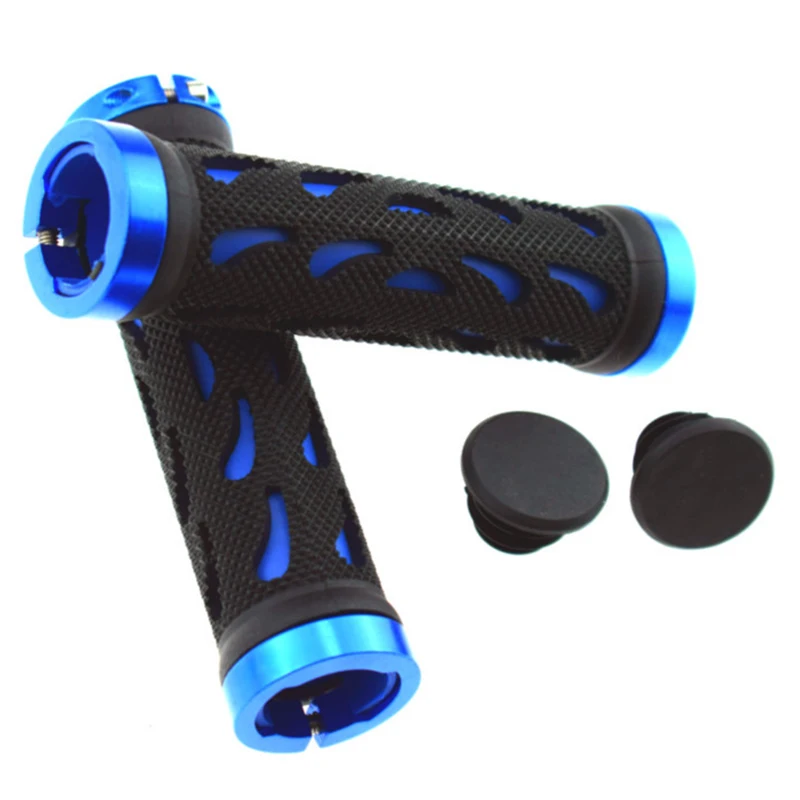 

1 Pair Bicycle Handlebar Hand Grips Double Lock On Bar Hollow Cover For MTB Bike