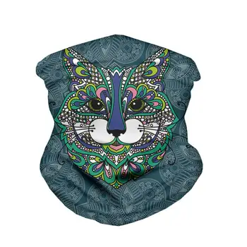 

HYCOOL Motorcycle Neck Cover Balaclava Art Colorful Animal Cat Dog Pattern Magic Headband Outdoor Windproof Face Mask Bandana