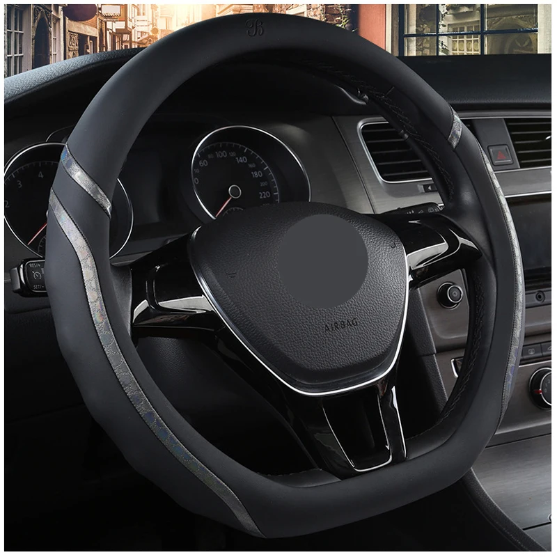 D форма Чехол рулевого колеса автомобиля для Nissan Rogue Sport Hybrid Qashqai для Volkswagen Tiguan VW Passat Jetta для Citroen C3-XR
