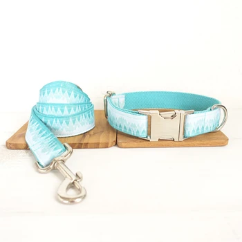 

Dog Collar and Leash Set The Green Mountain Pattern Metal Buckle Big and Small Dog & Cat Collar Pet Accessories