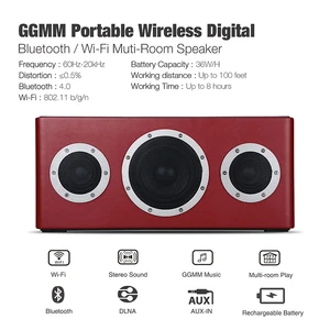 Image 2 - GGMM – haut parleur M4 sans fil, haut parleur WiFi, Bluetooth, certifié MFi, Portable, son de basses lourdes, pour iOS et Android, avec jeu multi pièces 