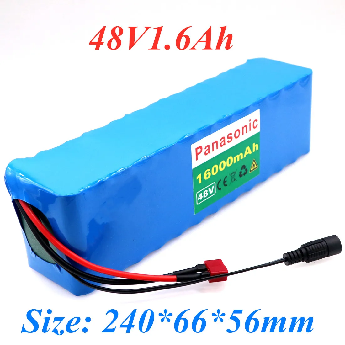 Panasonic 48v 16Ah 1000w 13S3P Lithium ion Battery Pack For 54.6v E-bike Electric bicycle Scooter with 25A discharge BMS charger