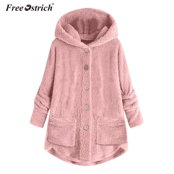 

Free Ostrich Women Coat Autumn Winter Faux Fur Jacket Coat Women Large Size 2019 Ladies Long Sleeve Plush Overcoat N30