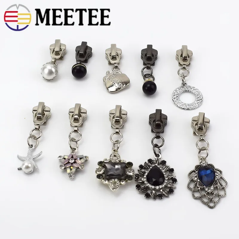 Meetee 5 шт. # металлические ползунки для молнии Head MetalZip DIY куртки одежда застежка