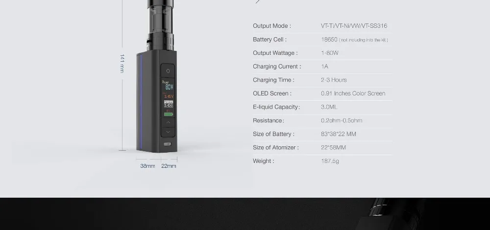 Подарок на бретелях! Vape мод электронная сигарета Move Grand TC 80 Вт коробка мод подходит атомайзер 510 нить 18650 батарея(без батареи