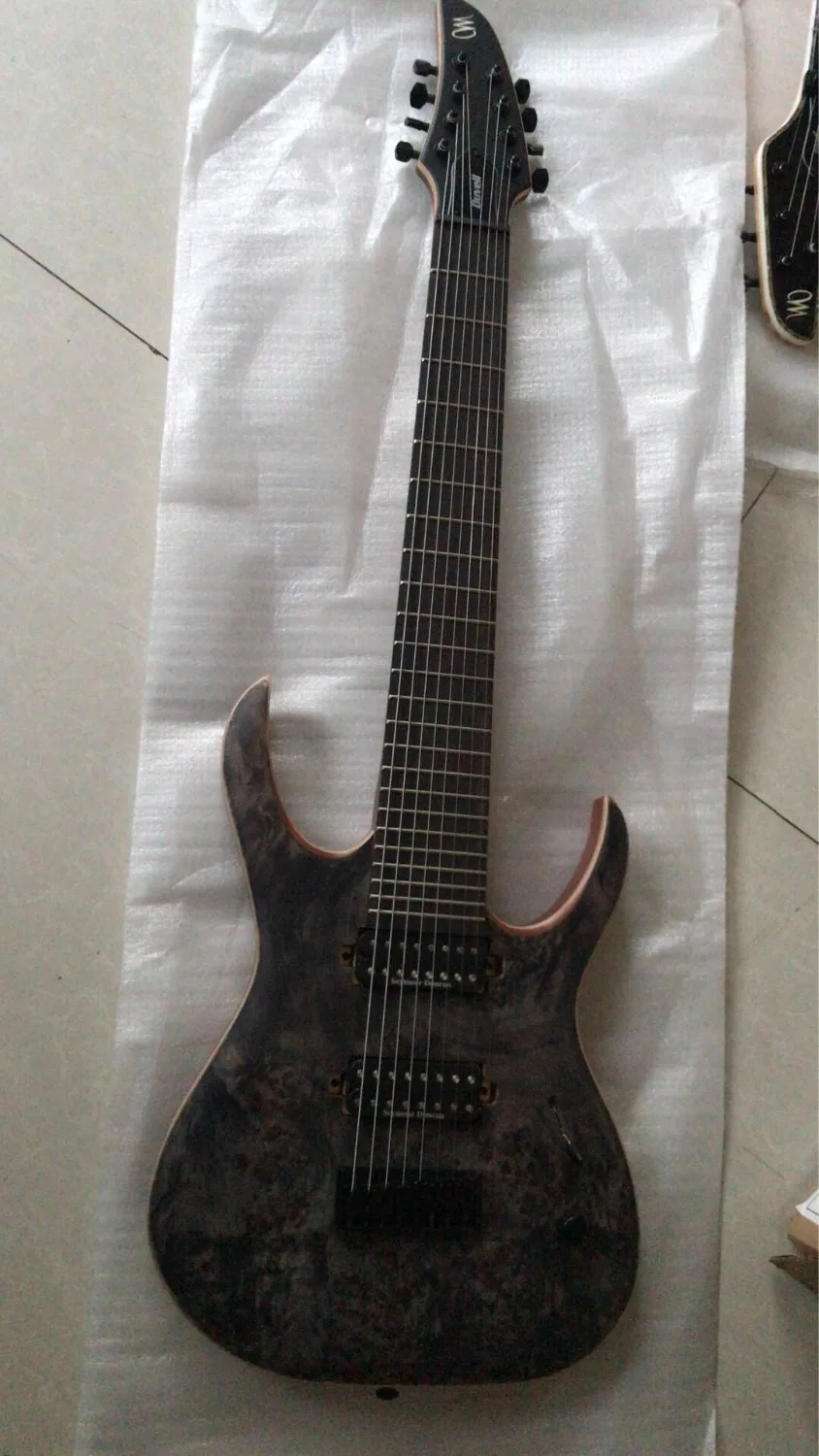 Новая гитара+ блокирующий тюнер+ mayones duvell 8 струнная гитара Гриф из черного дерева 5 слойный шейный болт mayones гитара