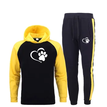 

2020 autumn and winter new hooded sweatshirt + sweatpants casual ladies hooded suit sportswear lady Kawaii print 2-piece set