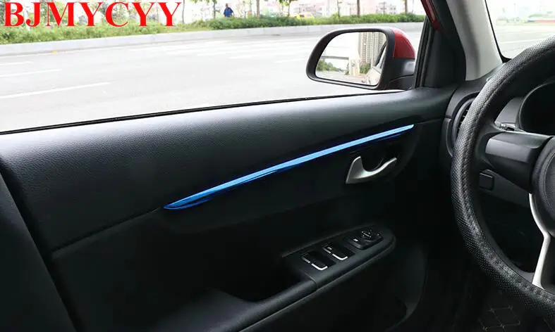 BJMYCYY 4 шт. для KIA K2 KX CROSS Автомобильная Дверная панель яркая отделка Декоративная нержавеющая сталь