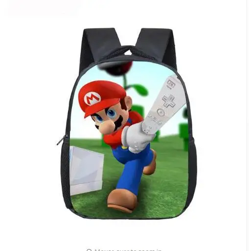 12 дюймов Super Mario Bros Соник печать детский сад Infantile маленький рюкзак для детей мультфильм школьные сумки детей - Цвет: as pictures